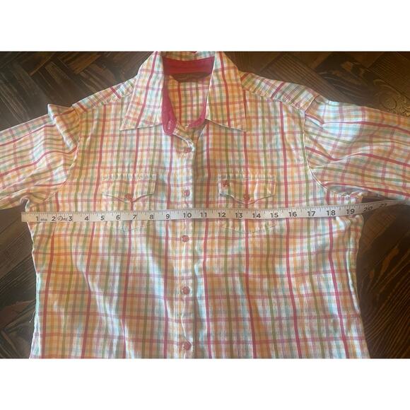 Aura Wrangler Pearl Snap Button Up Girls Medium Colorful Cowgirl Feminine Y2K - Picture 5 of 10